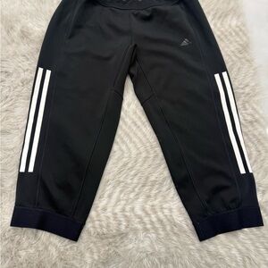 Adidas Women's Black Joggers with White Stripes